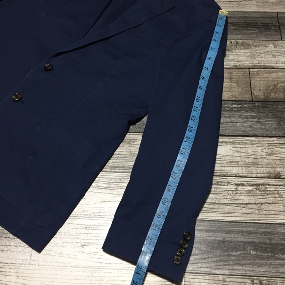 J Crew Ludlow Cotton Blazer Men’s 40S Blue 2 Button Larusmiani - Picture 3 of 11